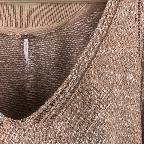 Free people ripe tide v neck sweater tan size medium - Picture 8 of 13